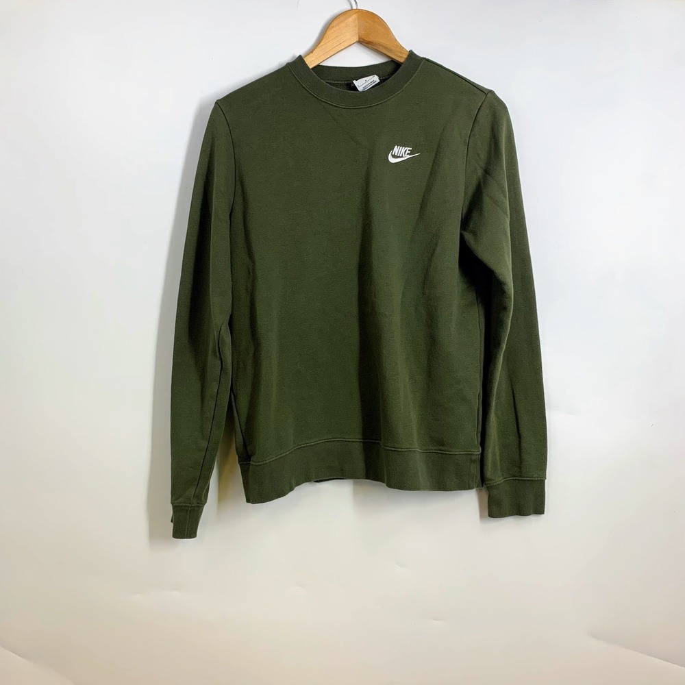 Nike Sportswear Kids Club Fleece Crewneck Sweatshirt Olive Green Size S‎